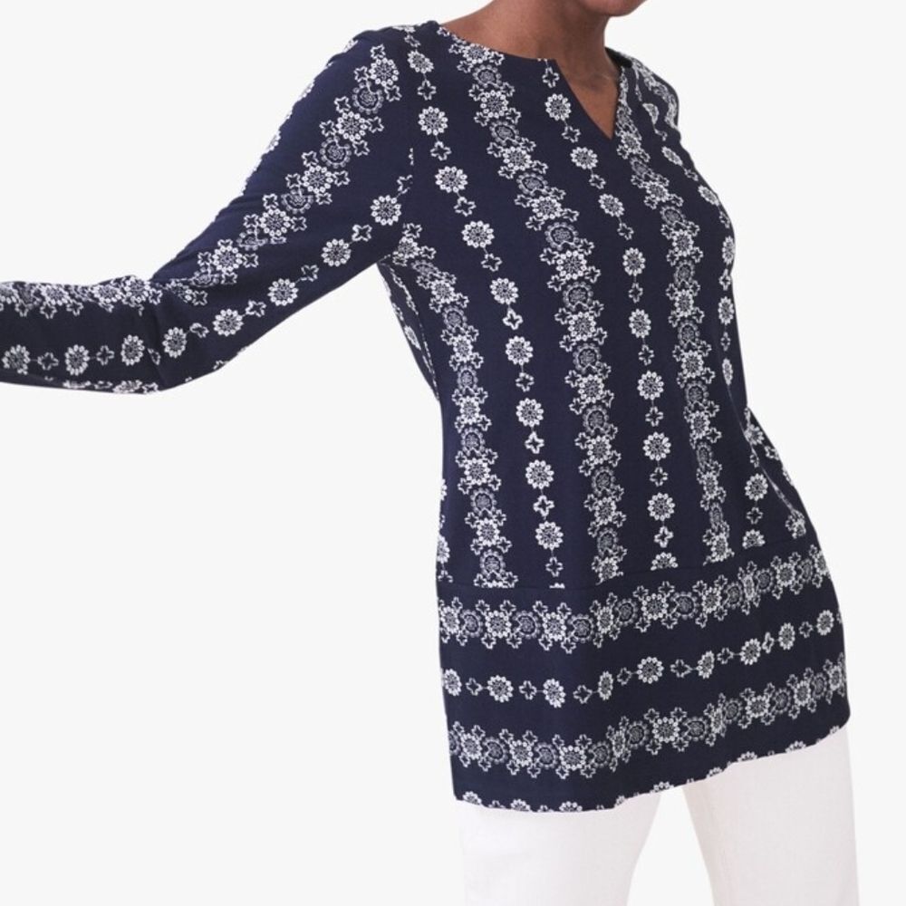 Navy Floral Women's Top